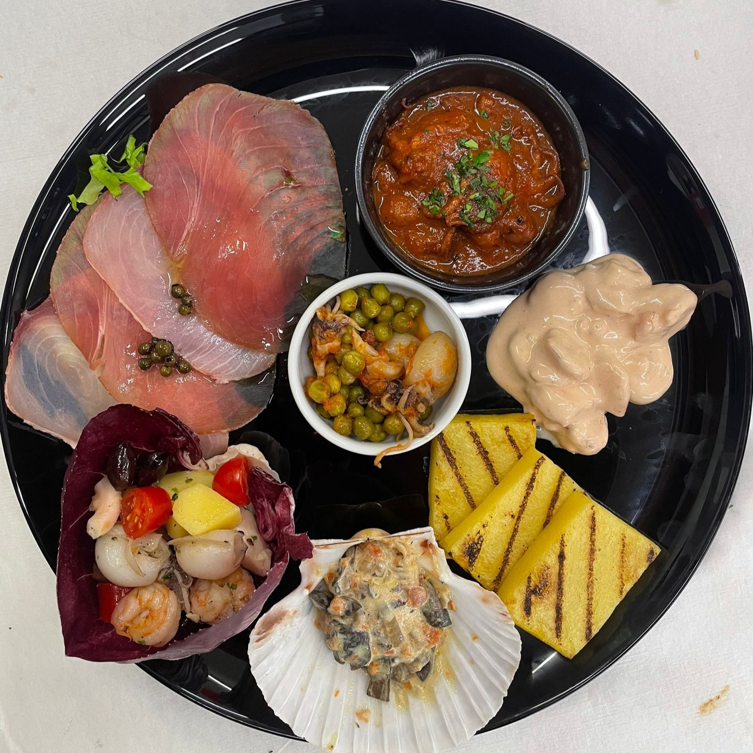 Spaghetti allo scoglio visti dall'alto